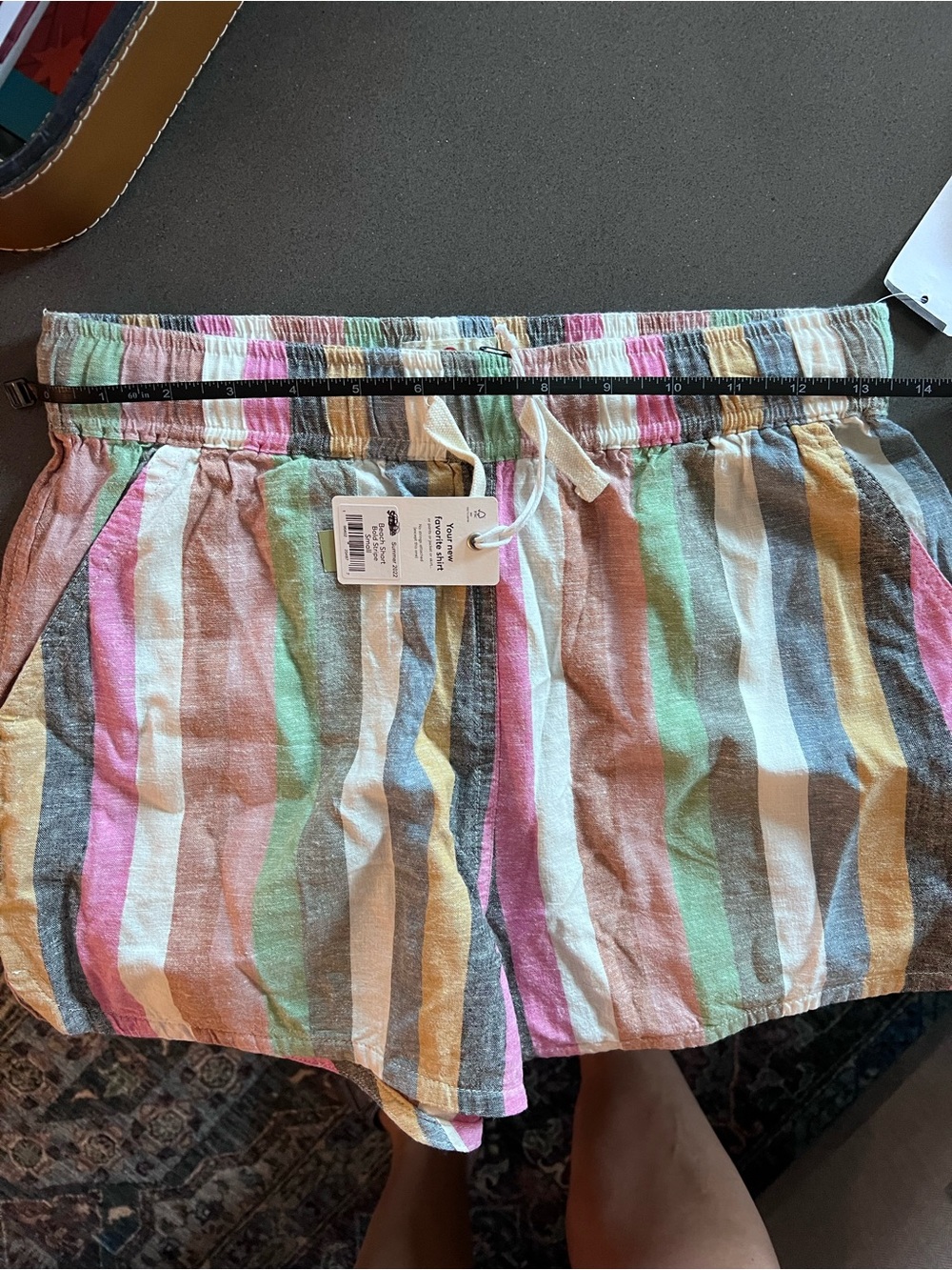 Marine Layer Multicolor Striped Hemp blend -Linen Shorts NWT - Picture 8 of 8